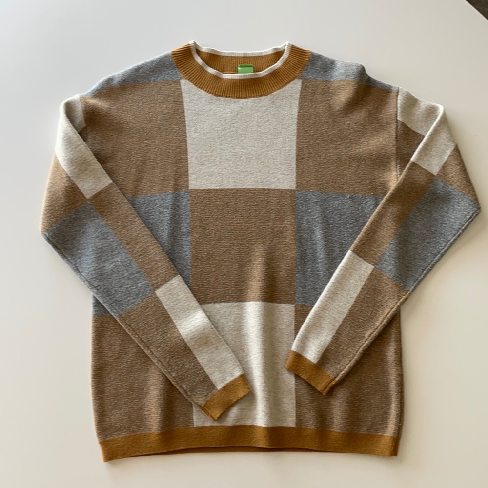 Roolee Brown/Gray/Cream Plaid Sweater